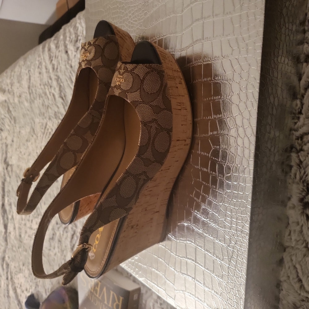 Coach Ferry signature  logo Wedges, size 10